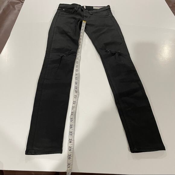 Rag & Bone‎ Distressed Black / Dark Gray Mid Rise Legging Skinny Jeans Size 26 - Picture 11 of 12